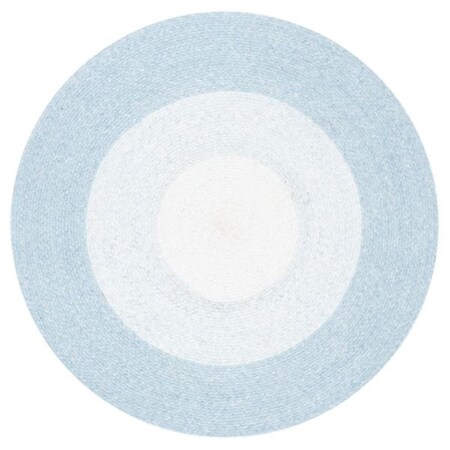 Safavieh 7 x 7 ft. Braided Contemporary Round Hand Loomed Rug; Aqua & Ivory BRD802J-7R